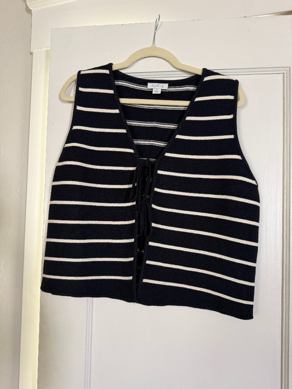 Aligne Knit Striped Vest, sz M